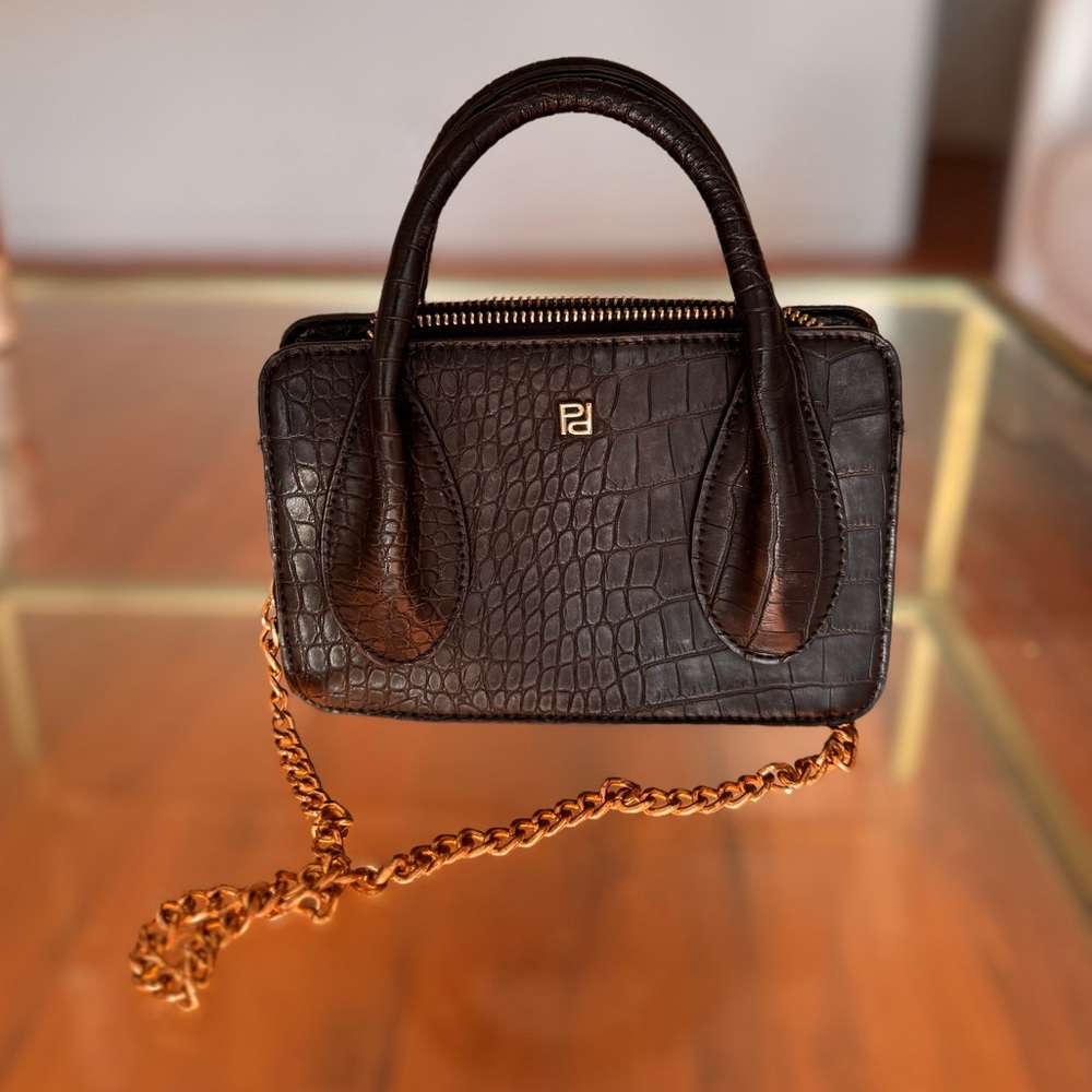 Princess Polly black mini bag with gold chain